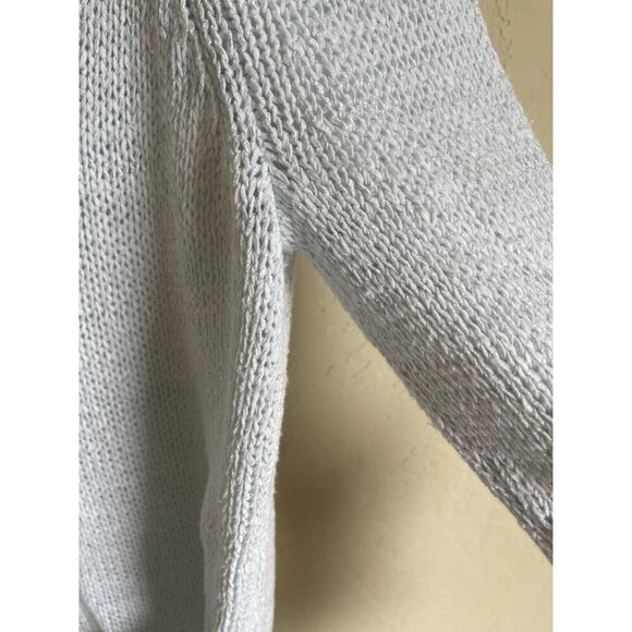 J. Jill Size Medium Relaxed Light Blue Open Knit Pullover Cotton Blend Sweater B - Picture 8 of 8